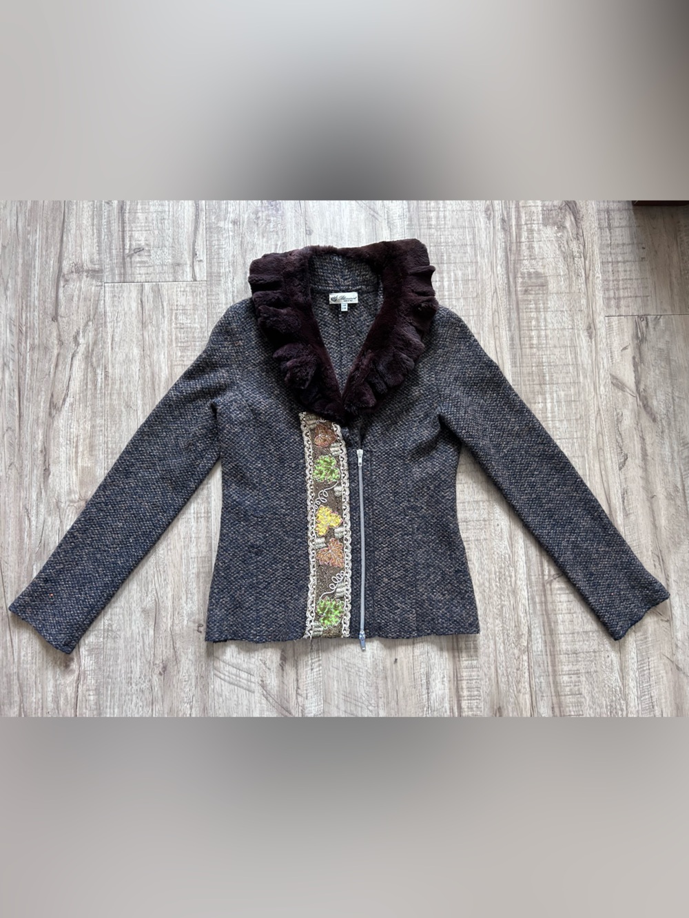 Blumarine FW2005 Embellished beaded Jacket virgin wool cashmere blend made Italy